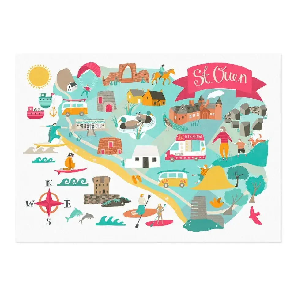 St Ouen Parish Map Print Lauren Radley