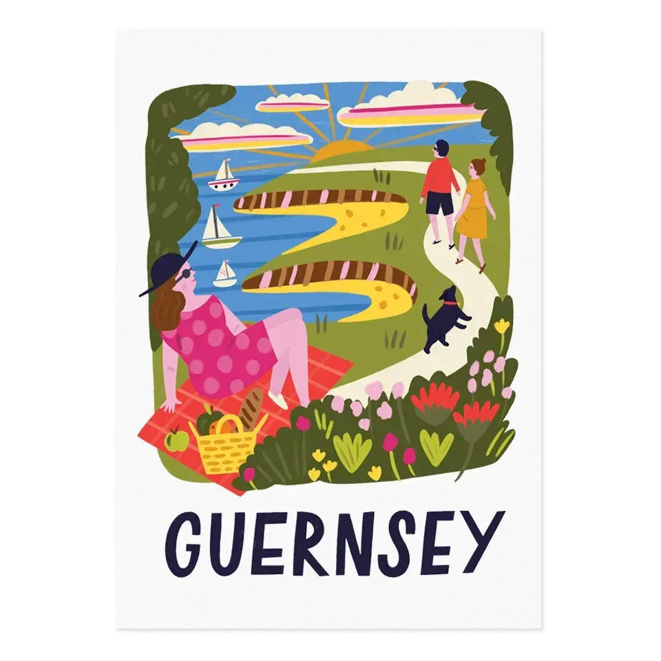 Guernsey Travel Poster Print - Lauren Radley