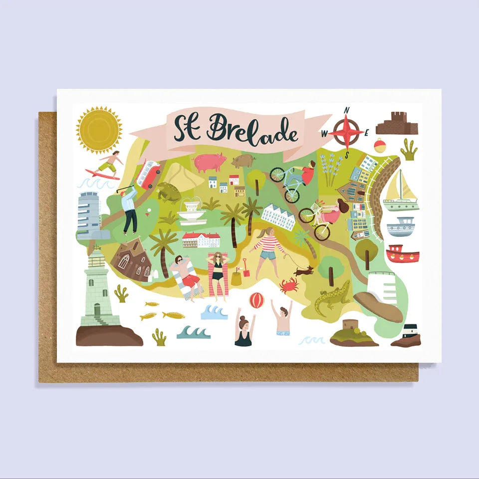 St Brelade Map Card Lauren Radley