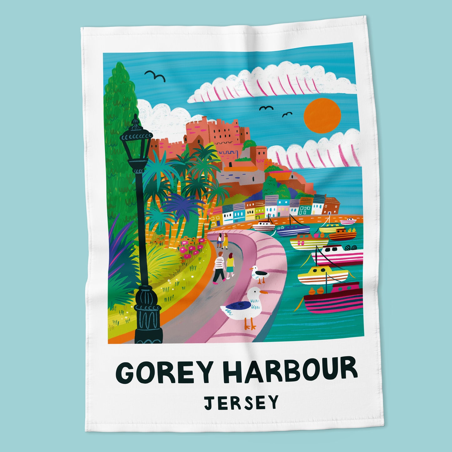 Gorey Harbour Tea Towel