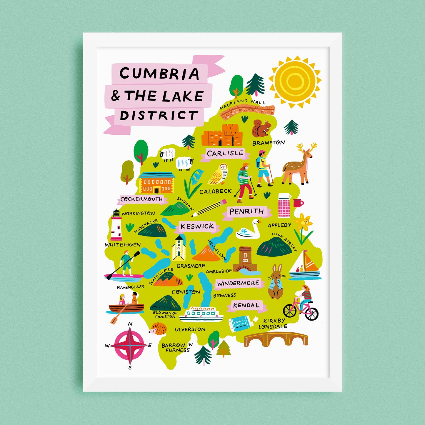 Lake District Map Print
