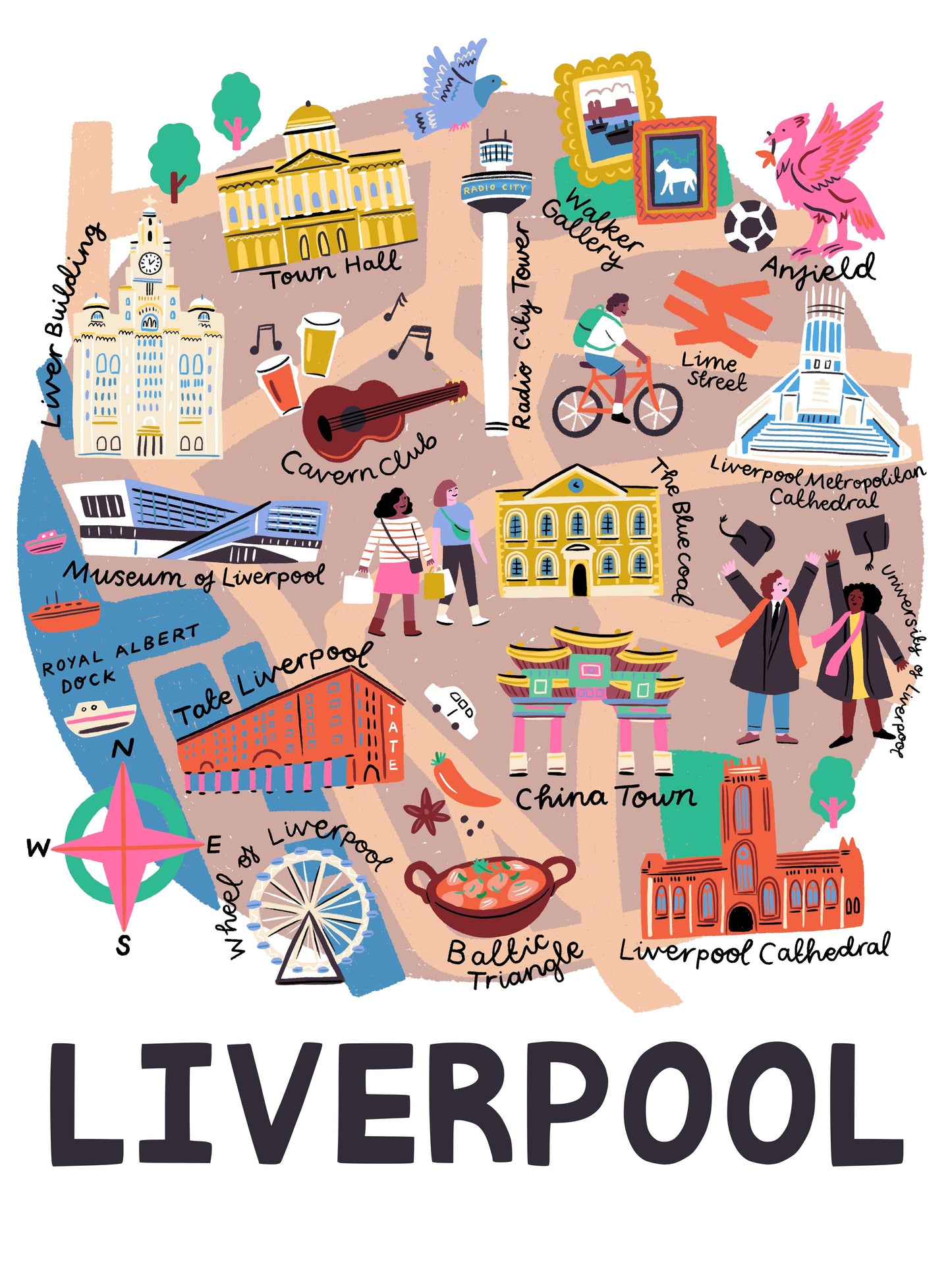 Liverpool Map Print