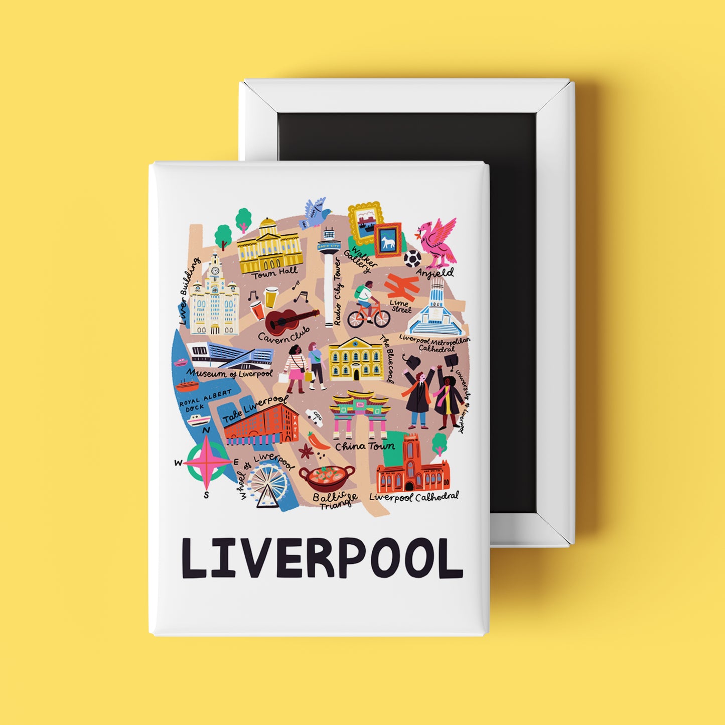 Liverpool City Map Magnet