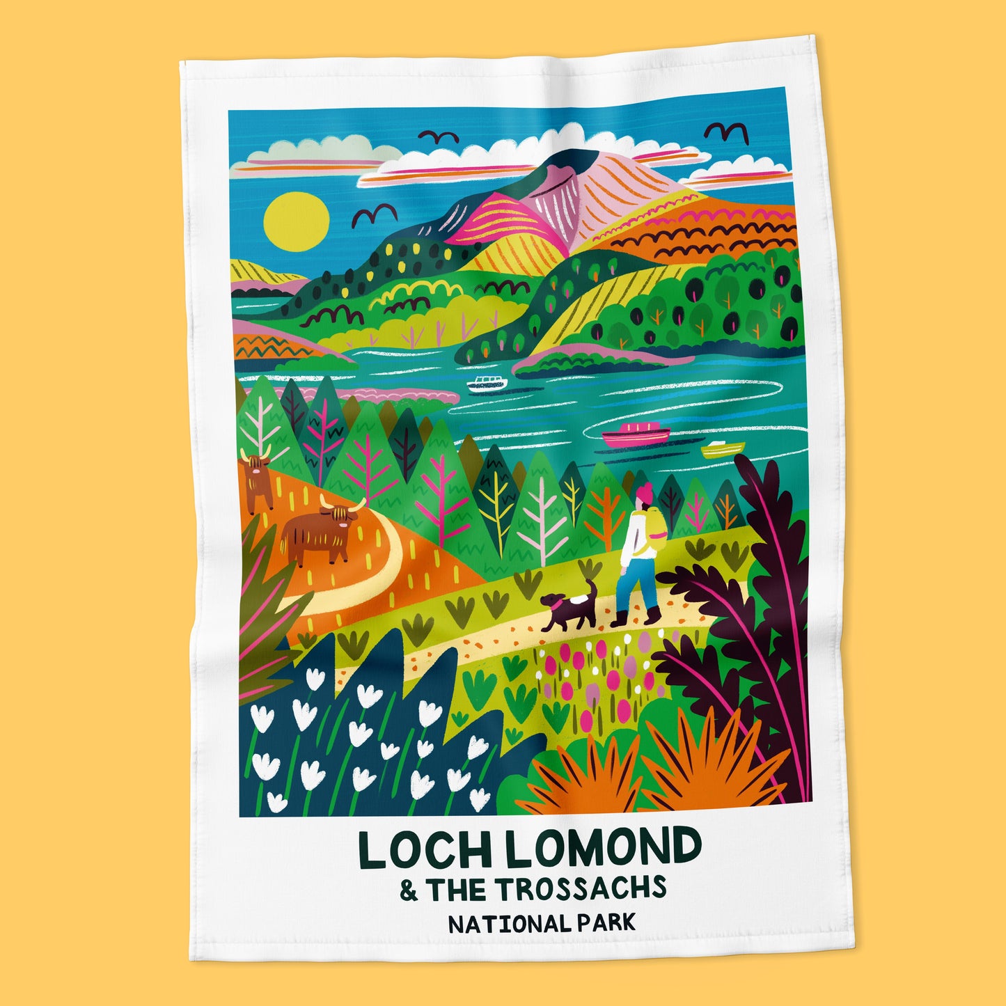 Loch Lomond & The Trossachs National Park Tea Towel