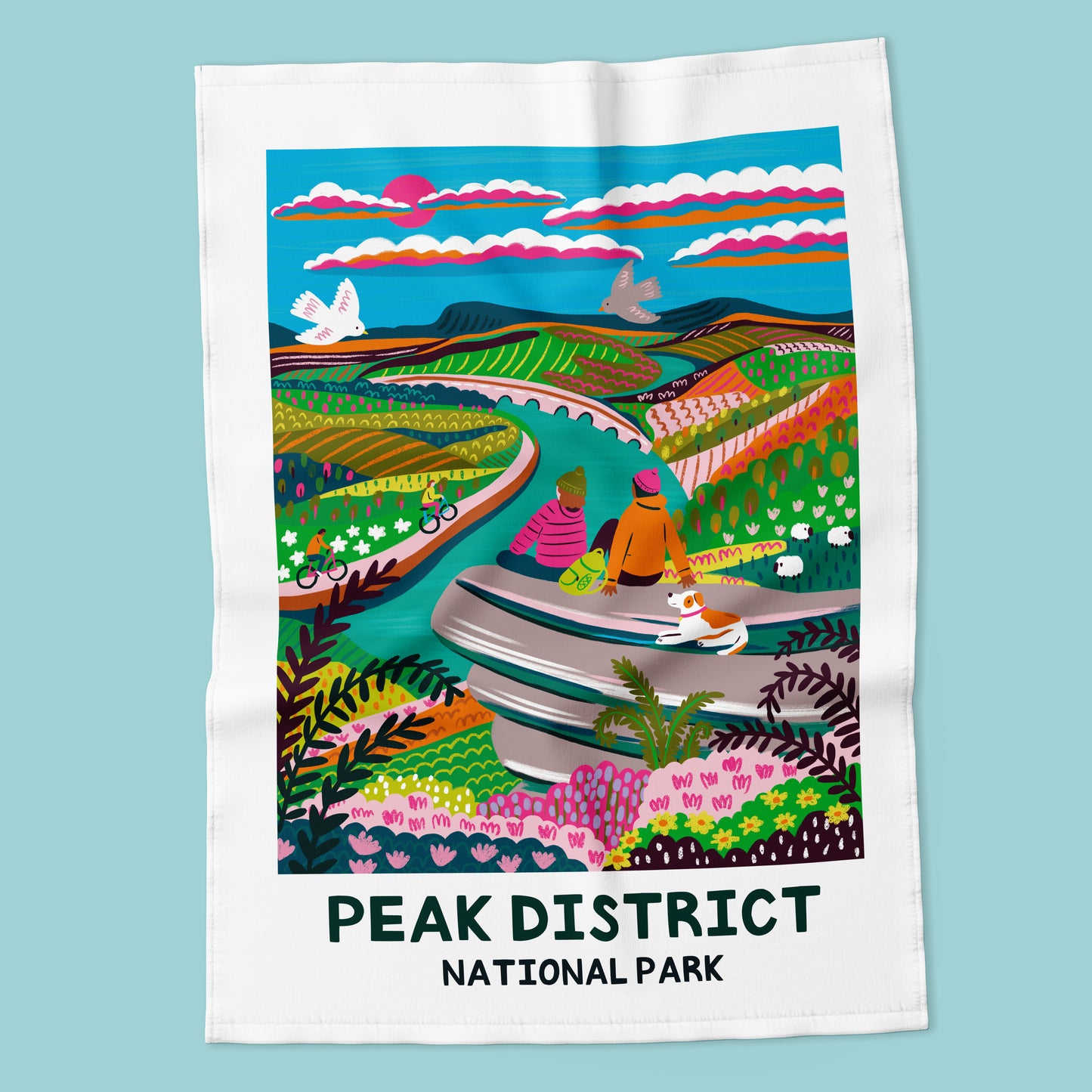 The Peak District Summer National Park Tea Towel