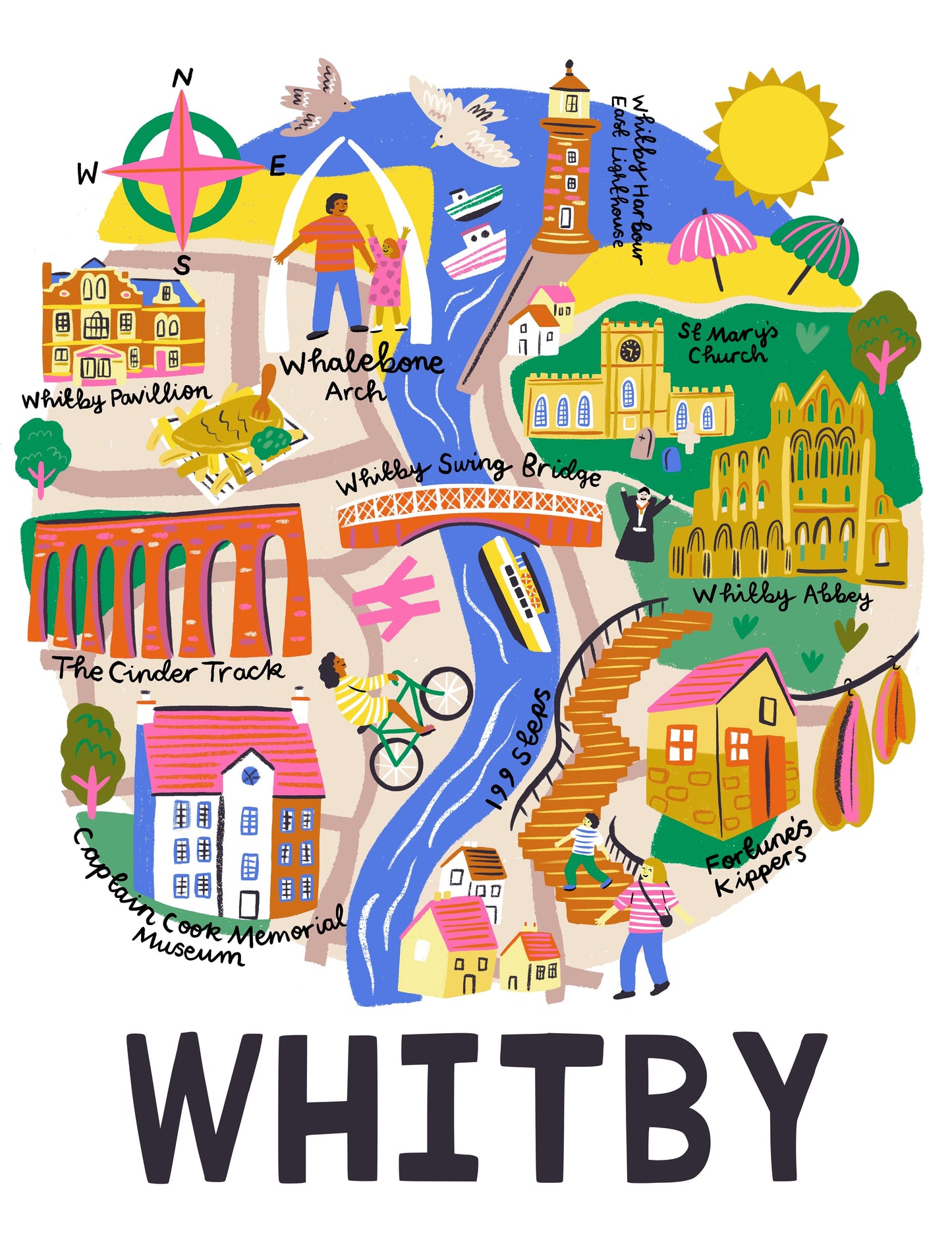 Whitby Map Print