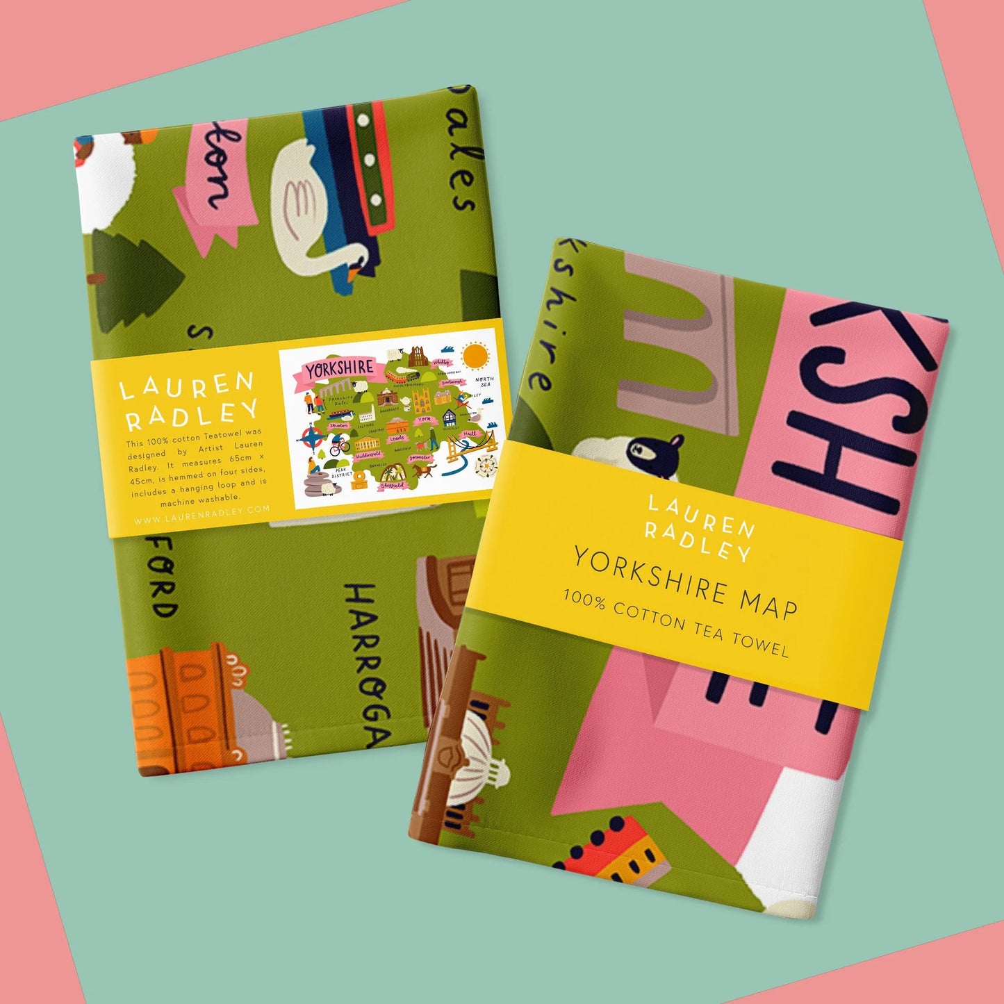 Yorkshire Map Tea Towel Lauren Radley