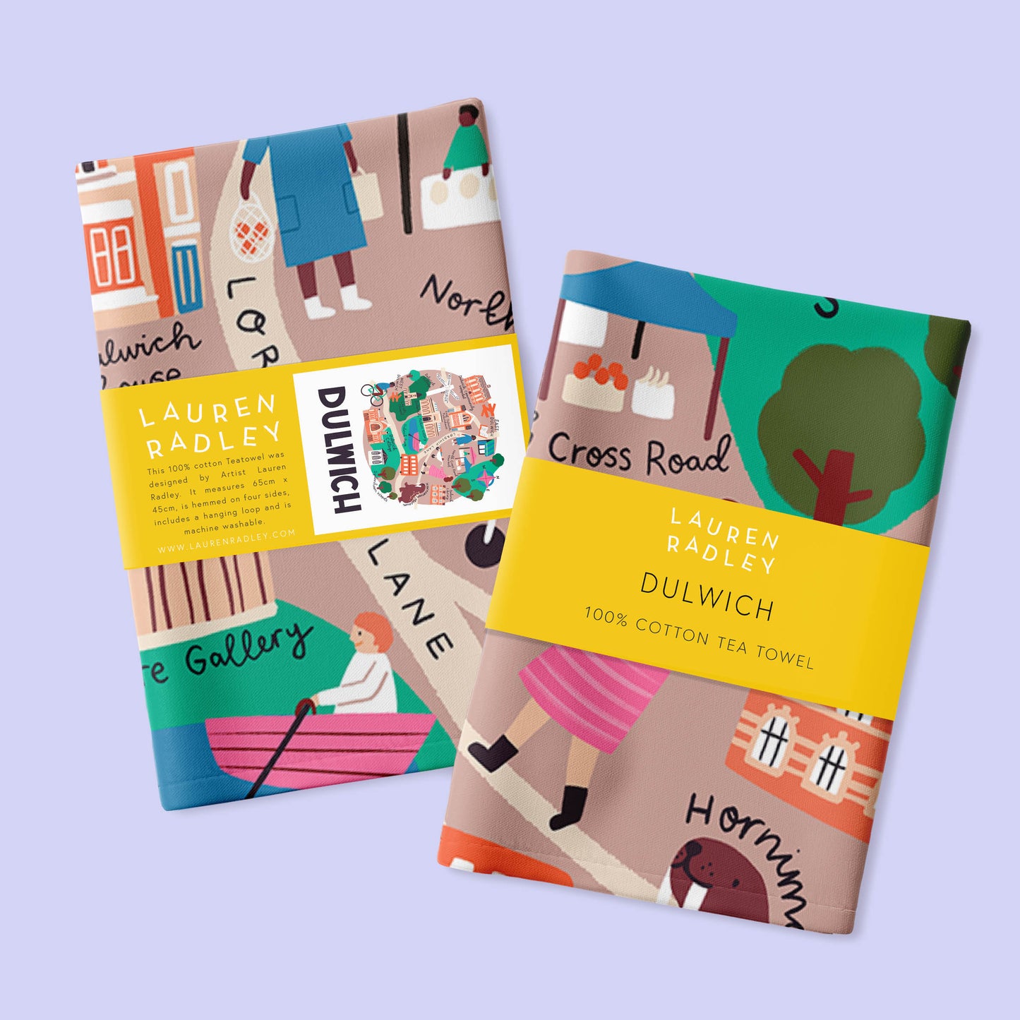 Dulwich - London Map Tea Towel