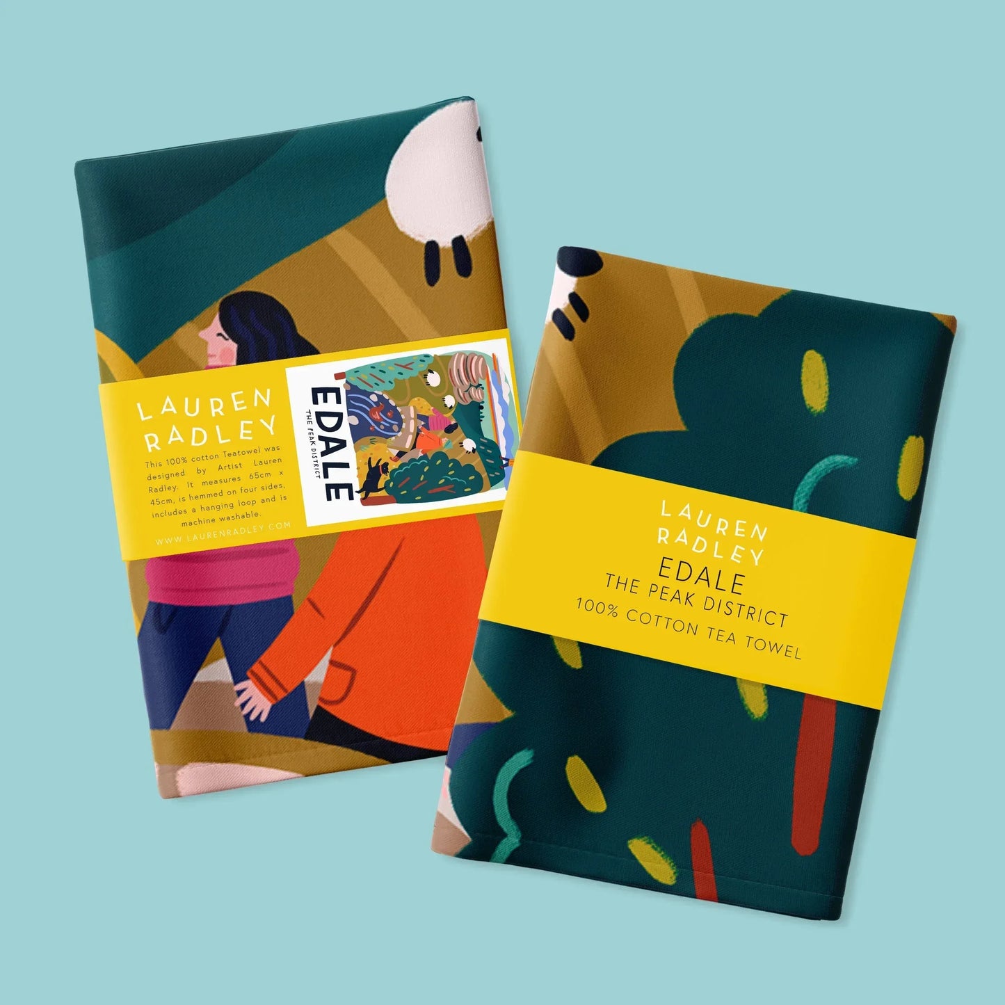 Edale Travel Poster Tea Towel - Lauren Radley