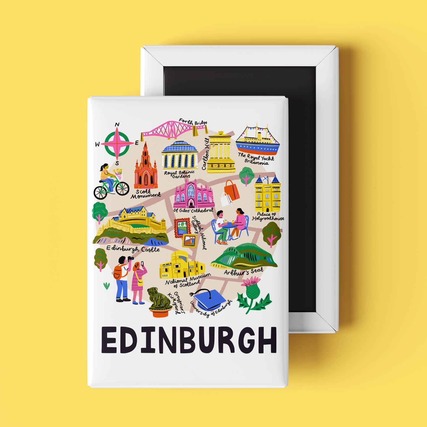 Edinburgh City Map Magnet