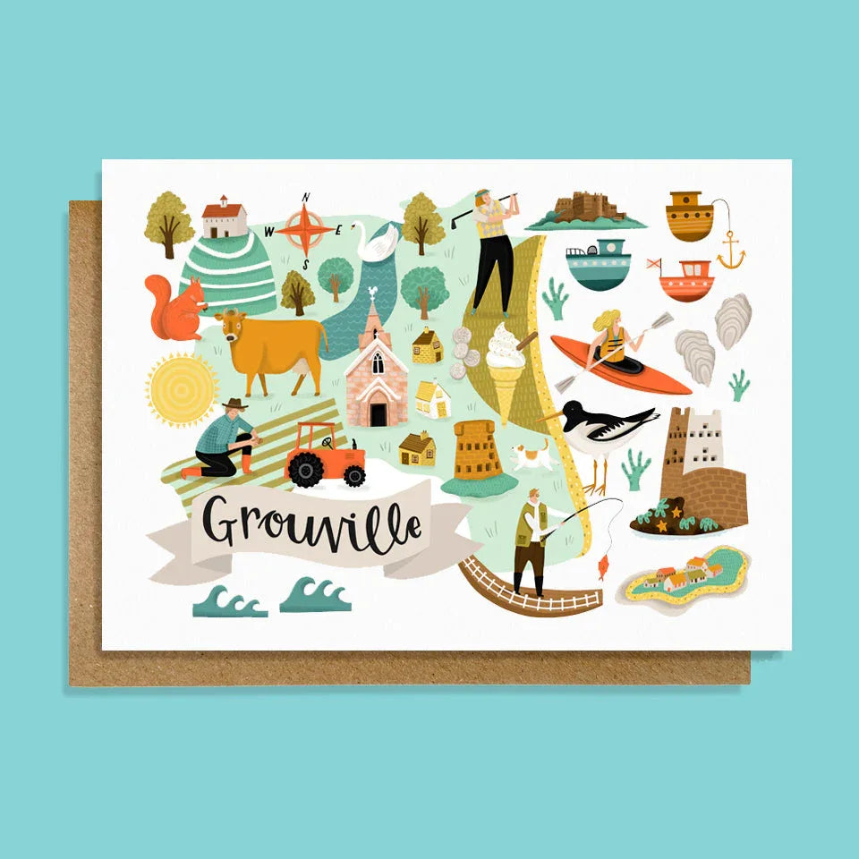 Grouville Map card - Lauren Radley