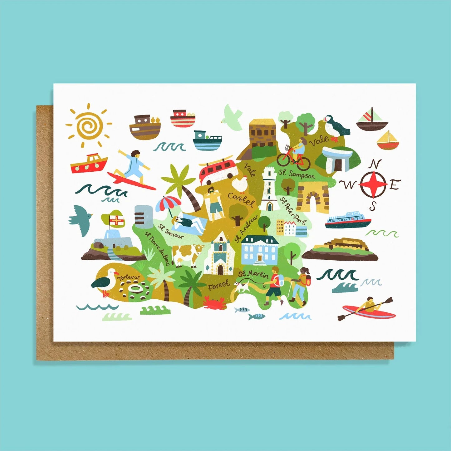 Guernsey Map Card - Lauren Radley