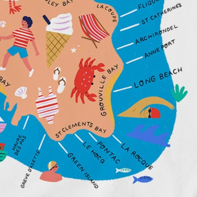 Jersey Bays and Beaches Map Shopper Bag