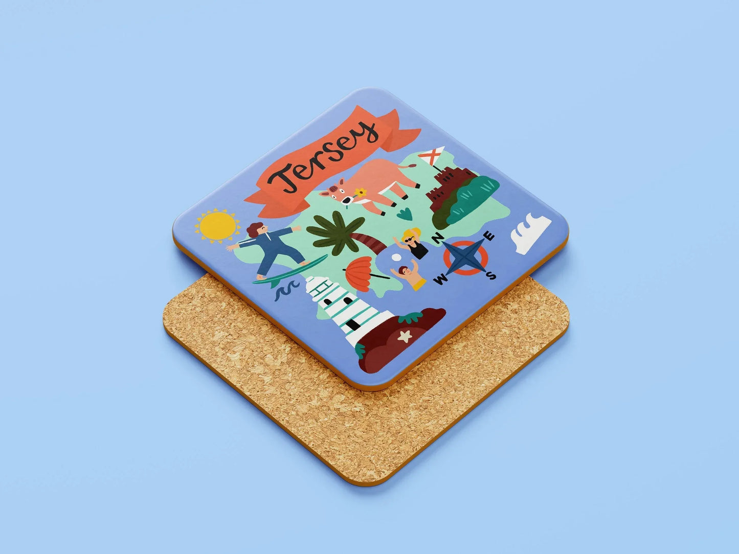 Jersey Map Coaster - Lauren Radley