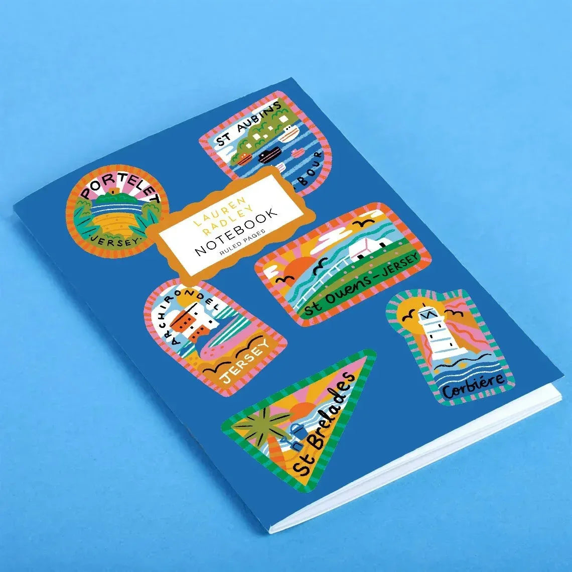 Blue Jersey Patch Pattern Notebook - Lauren Radley