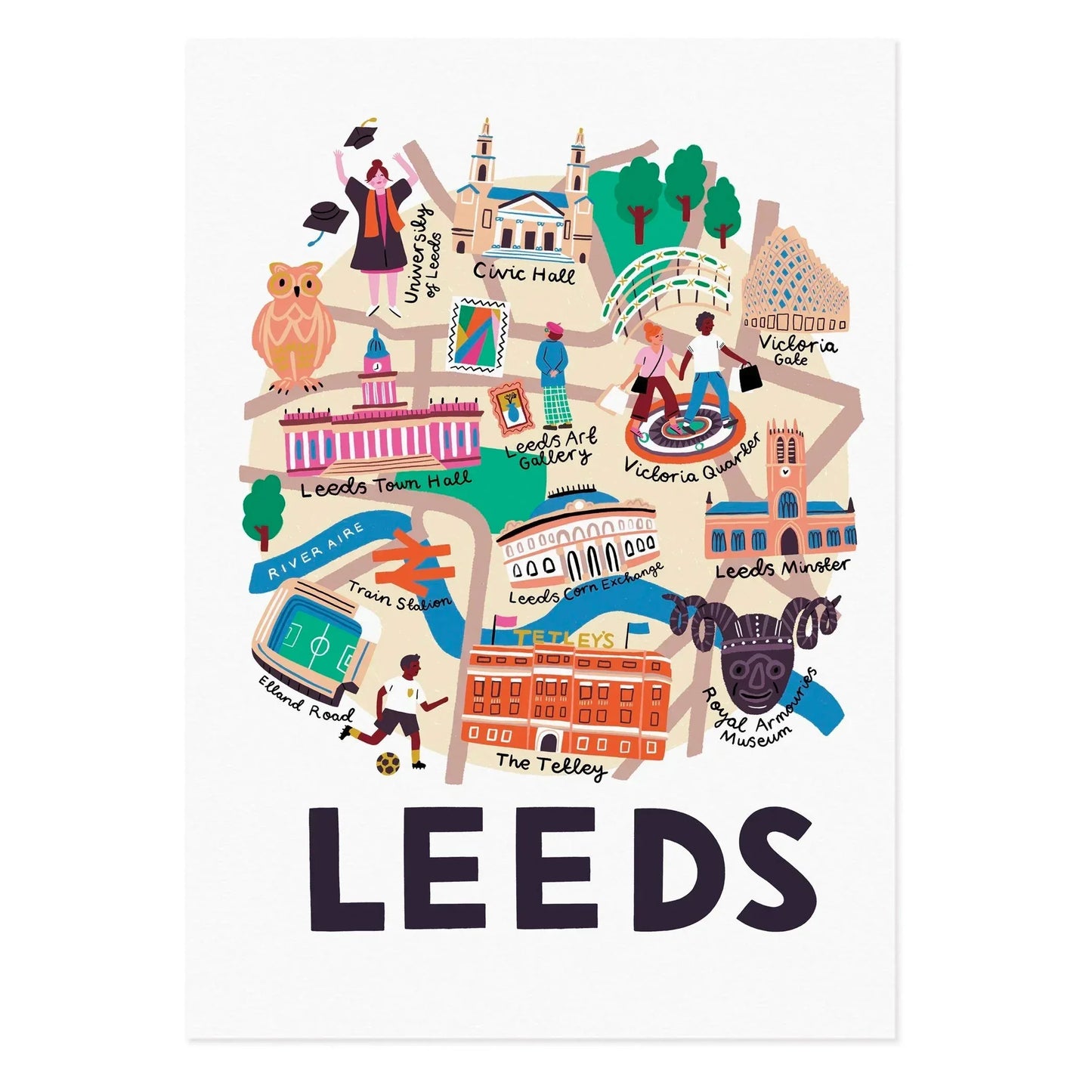 Leeds Map Print - Lauren Radley