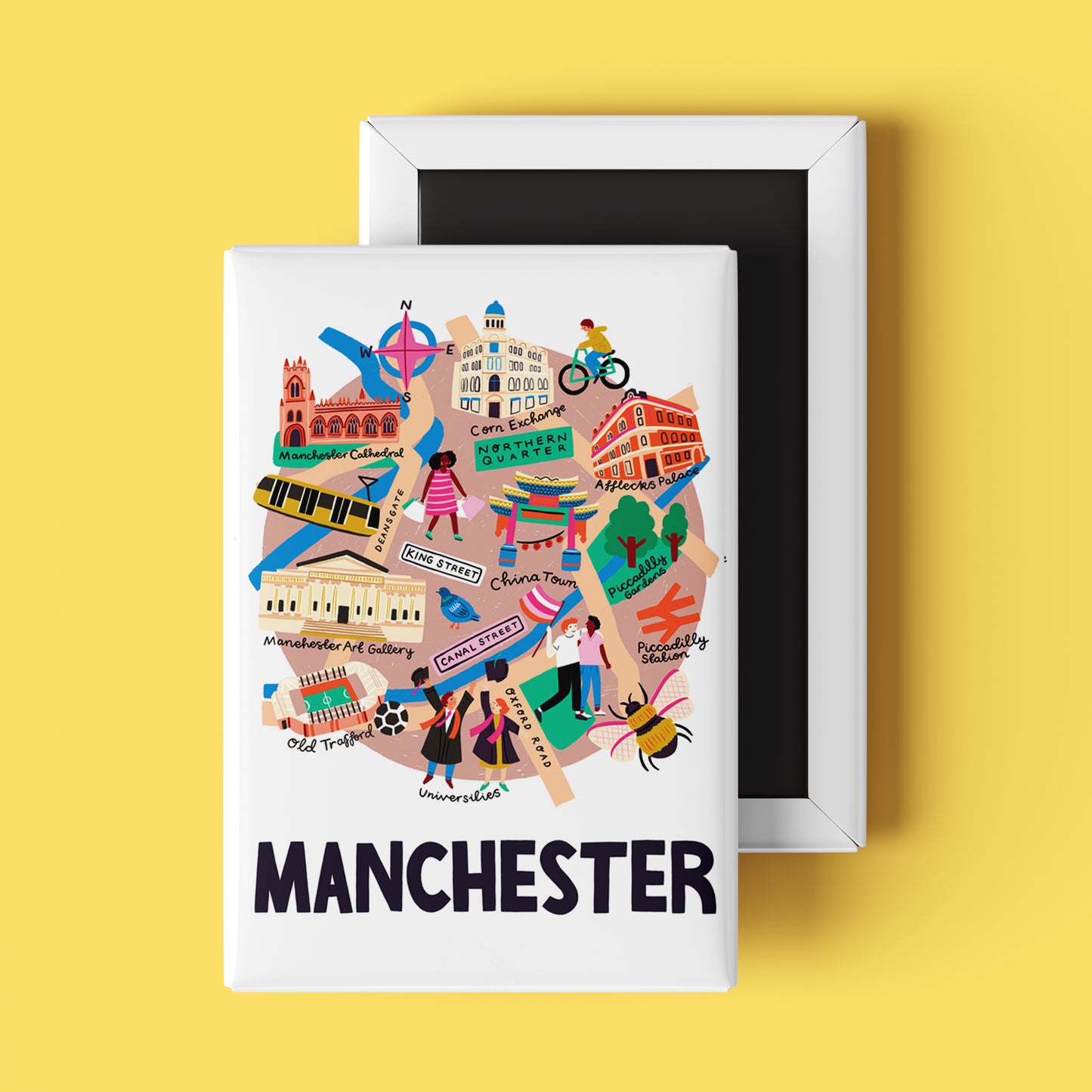 Manchester City Map Magnet