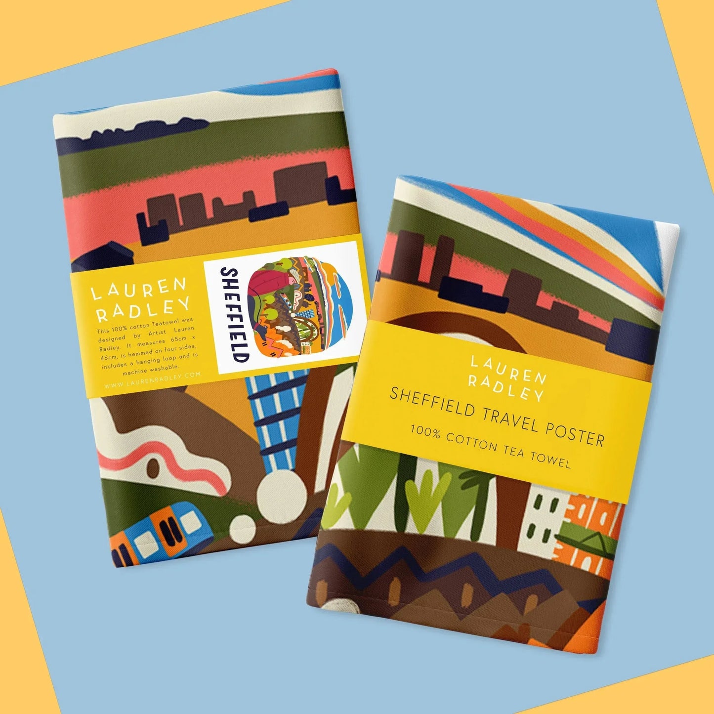 Sheffield Travel Poster Tea Towel Lauren Radley