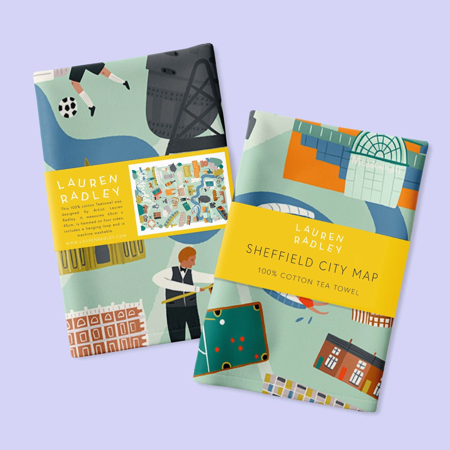 Sheffield City Map Tea Towel