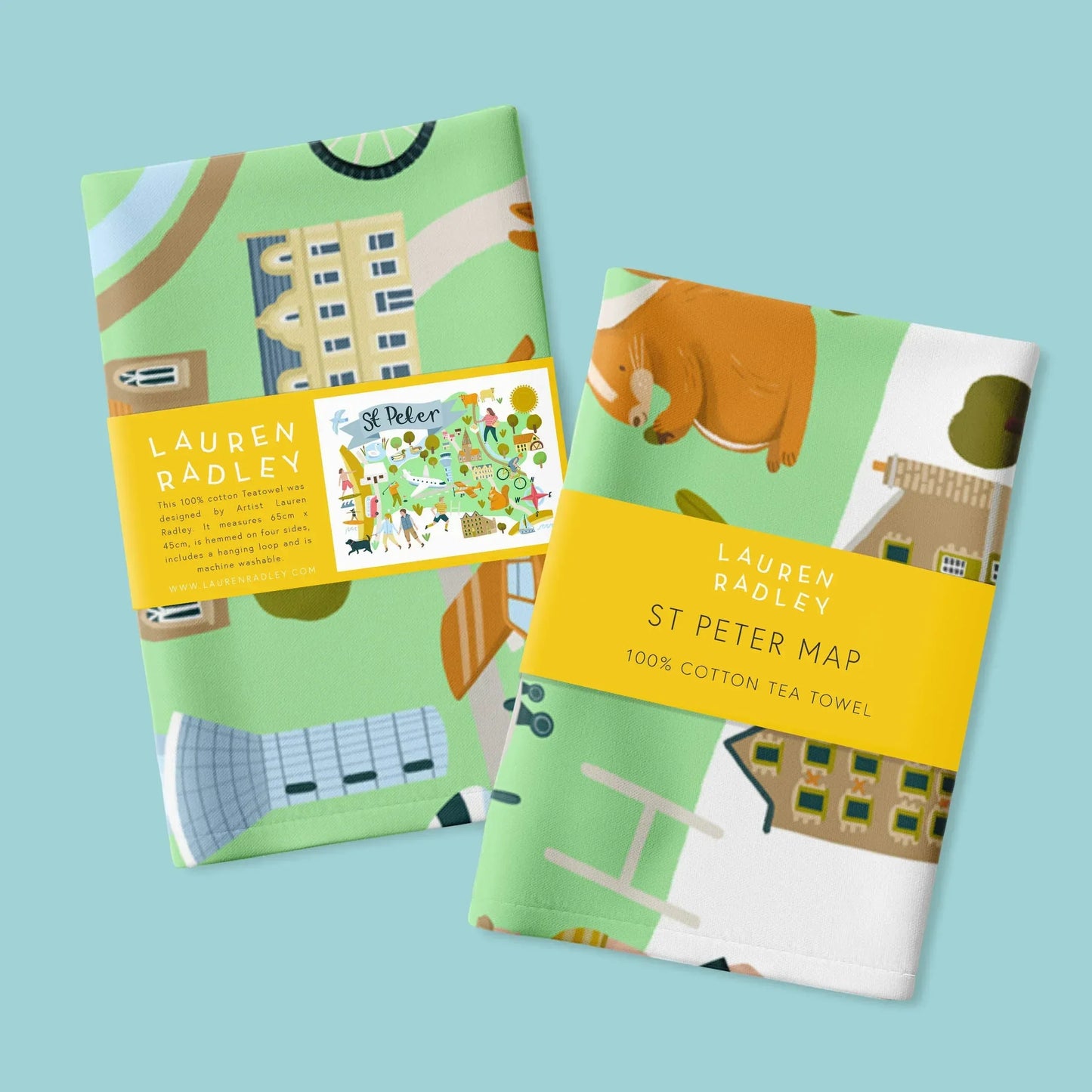 St Peter Map Tea Towel Lauren Radley
