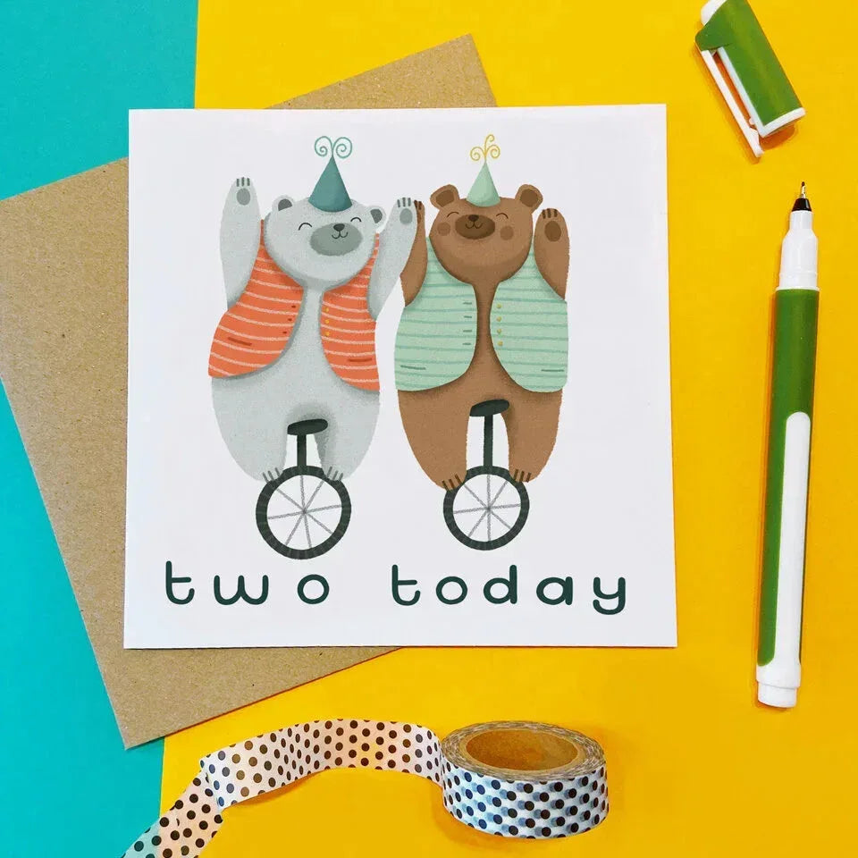 Two Today Bear Card Lauren Radley