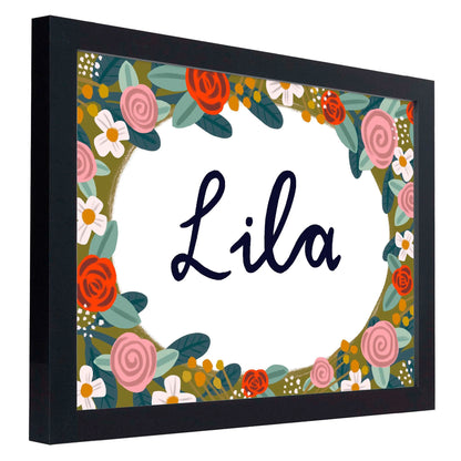 Floral Border Name Print