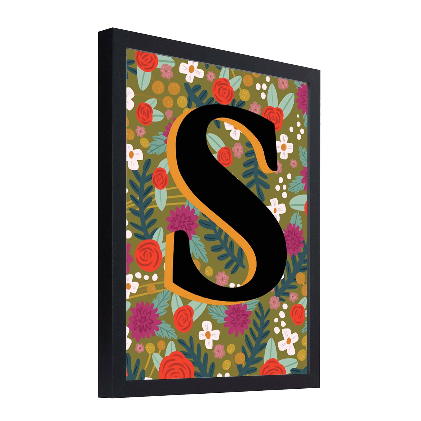 Floral pattern Letter Print