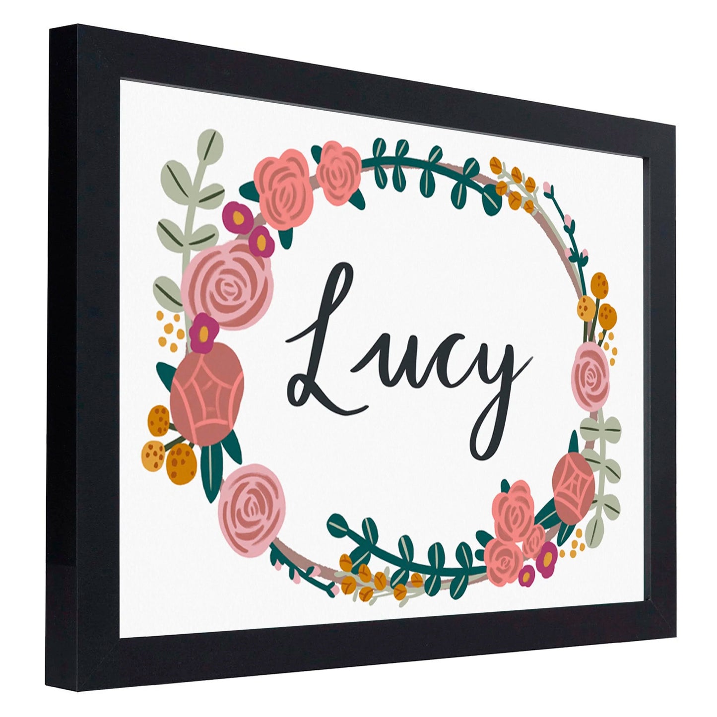 Floral Wreath Name Print
