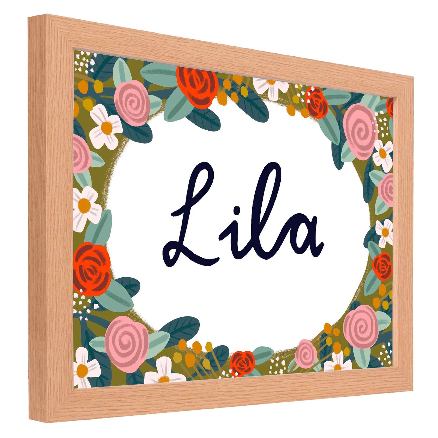 Floral Border Name Print