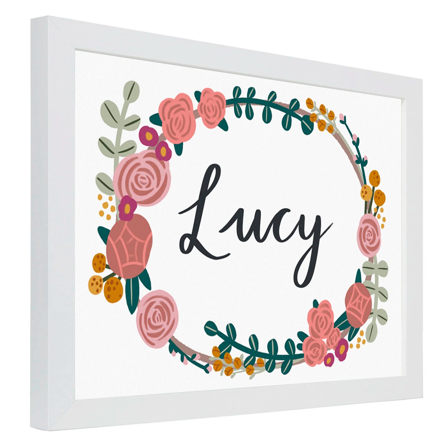 Floral Wreath Name Print