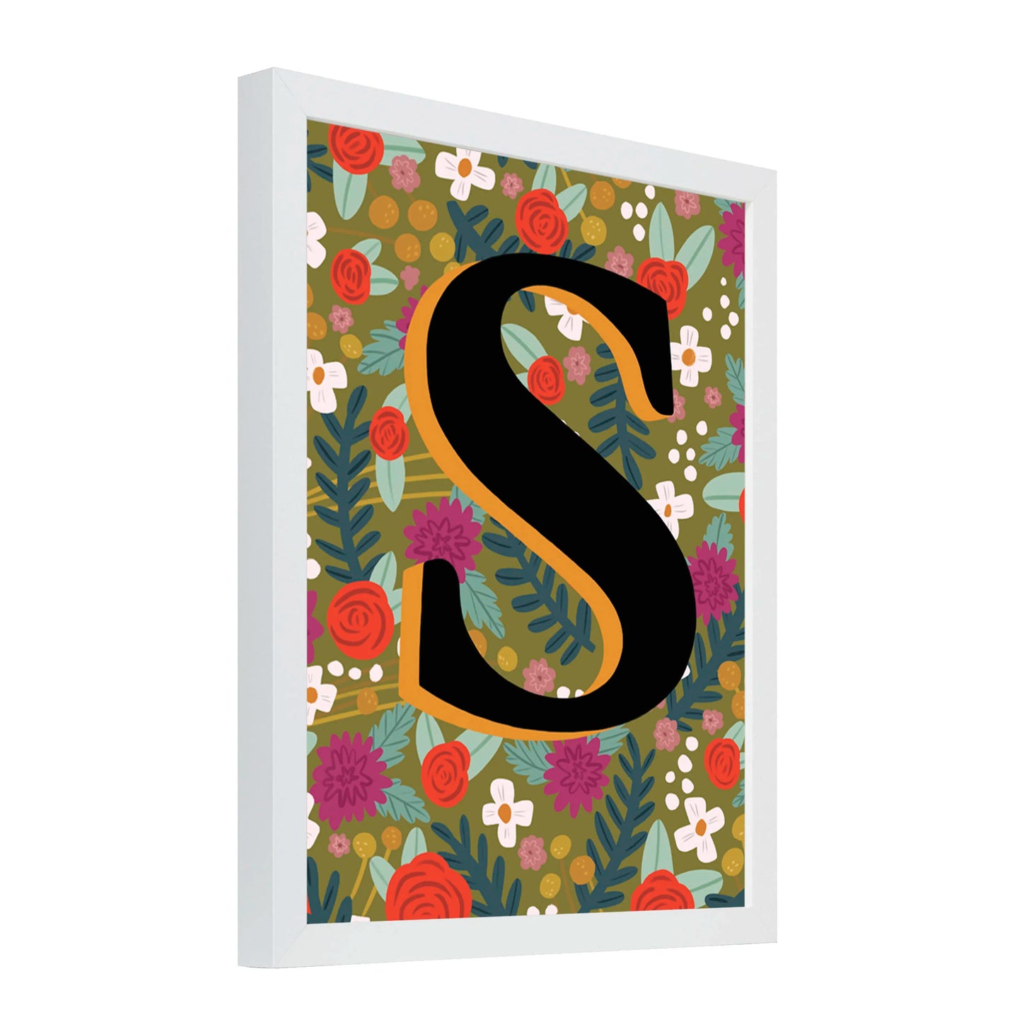 Floral pattern Letter Print