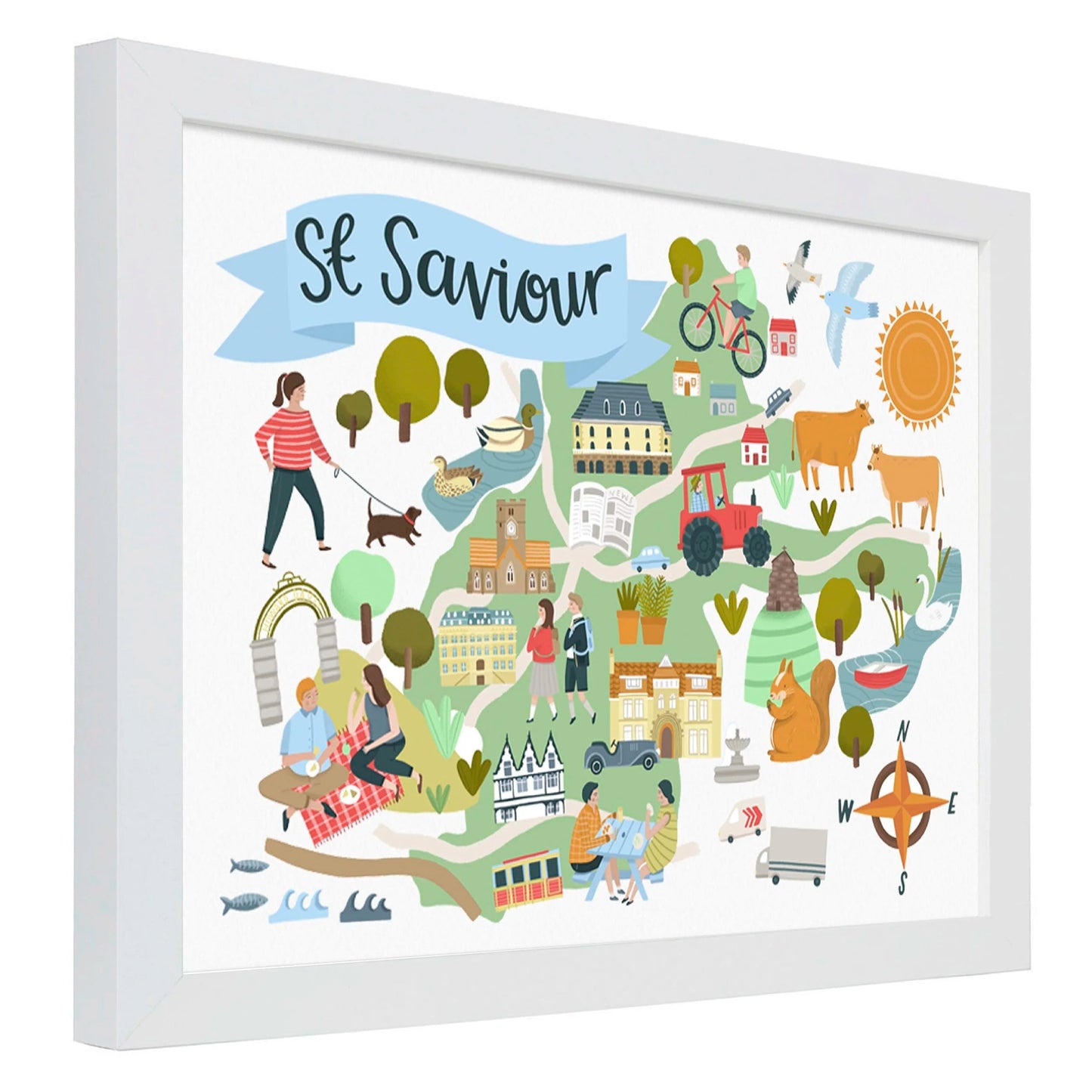 St Saviour Map - Jersey Print Lauren Radley