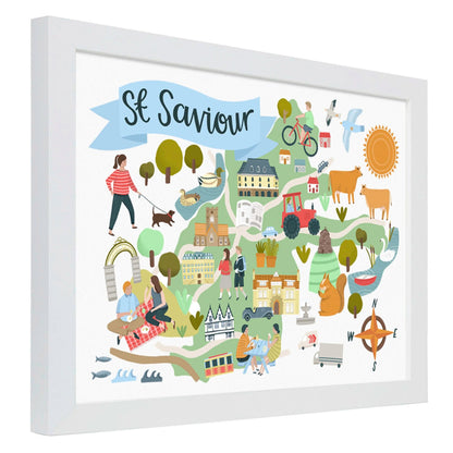 St Saviour Map - Jersey Print Lauren Radley