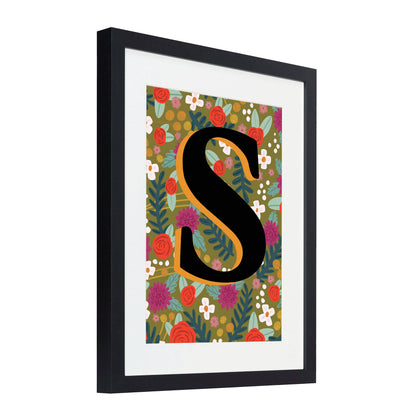 Floral pattern Letter Print