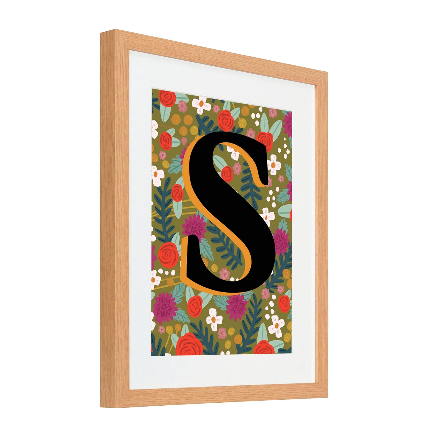 Floral pattern Letter Print