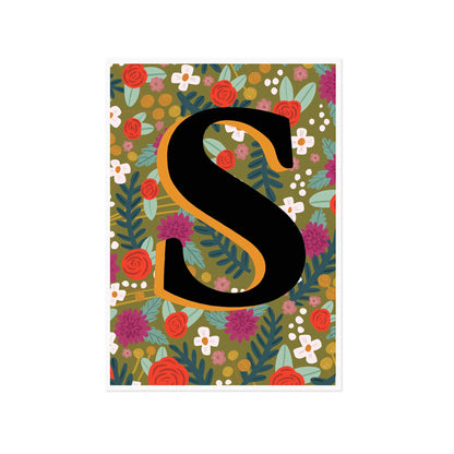 Floral pattern Letter Print