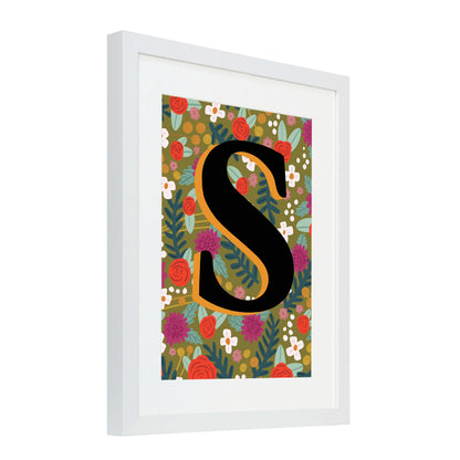Floral pattern Letter Print