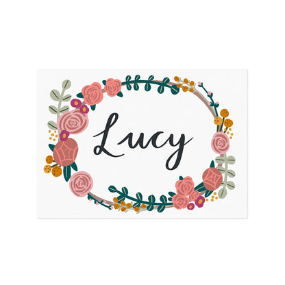Floral Wreath Name Print