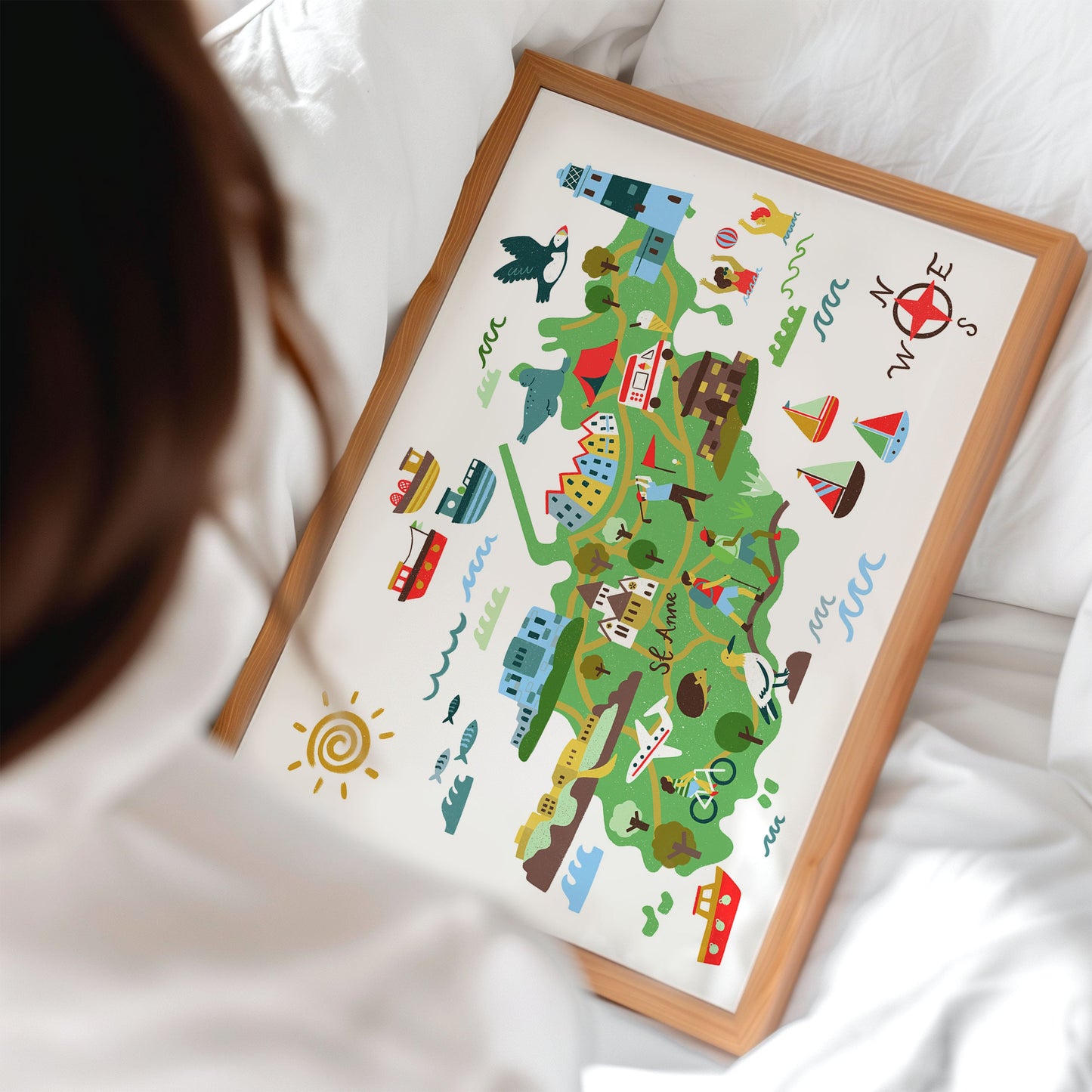 Alderney Map Print Lauren Radley