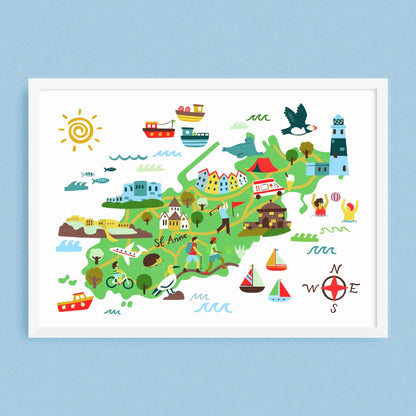 Alderney Map Print Lauren Radley