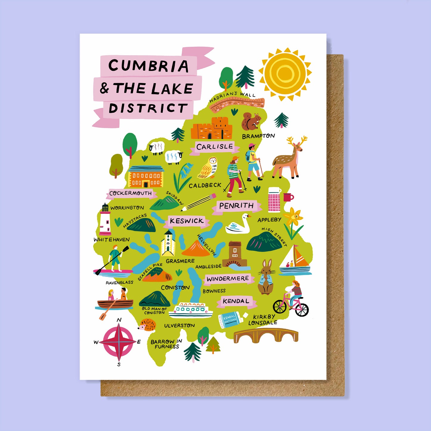 Cumbria & The Lake District Map Card