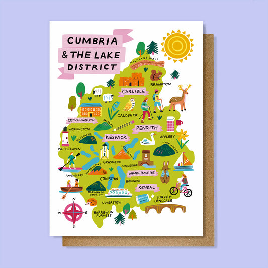 Cumbria & The Lake District Map Card