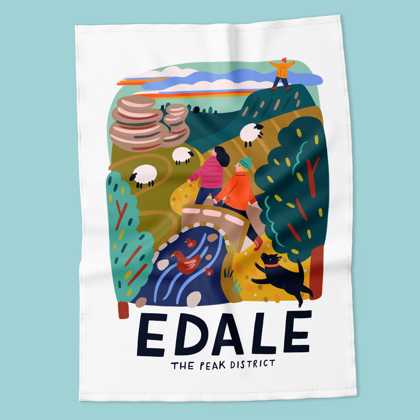 Edale Travel Poster Tea Towel