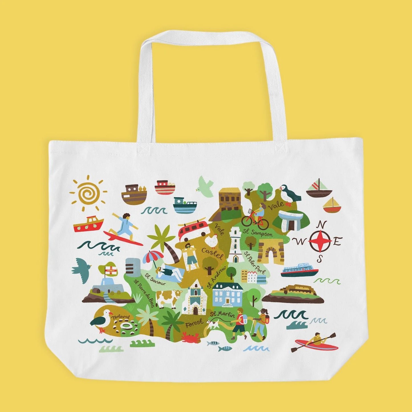 Guernsey Map Shopper Bag