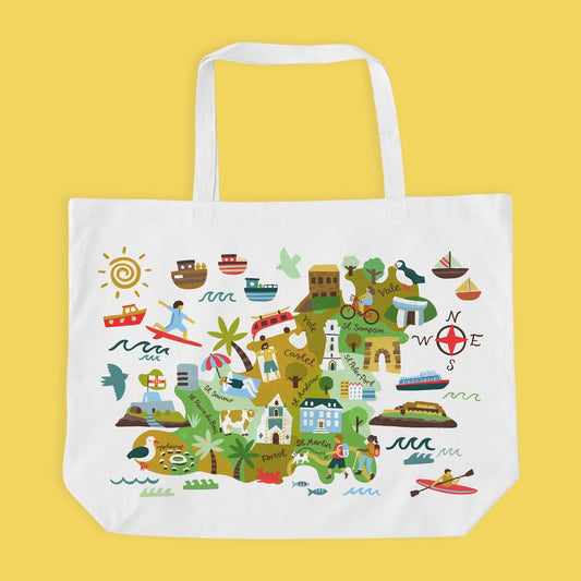 Guernsey Map Shopper Bag