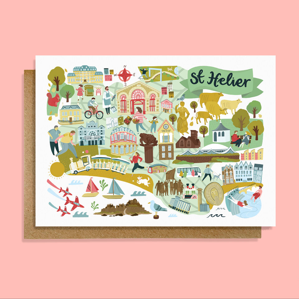 St Helier map card