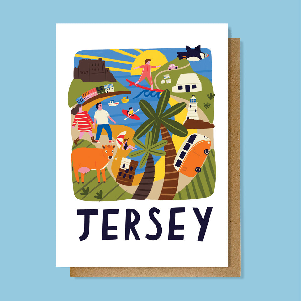 Jersey travel poster card
