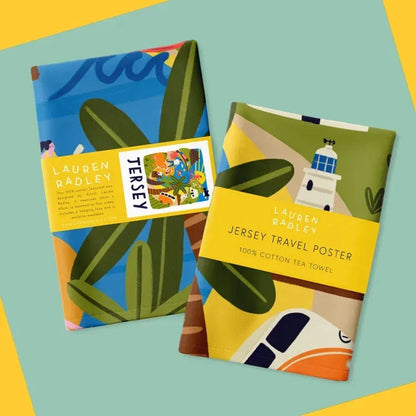 Jersey Travel Poster Tea Towel - Lauren Radley