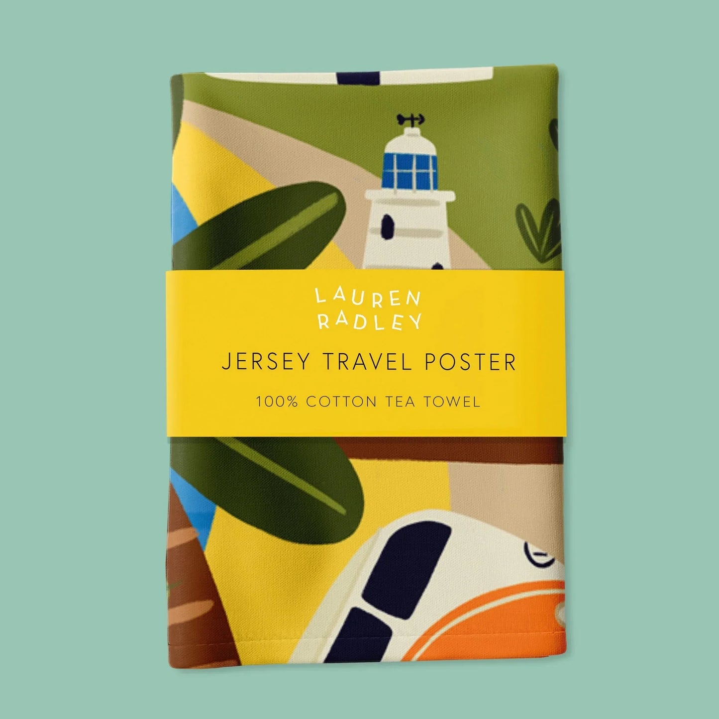 Jersey Travel Poster Tea Towel - Lauren Radley