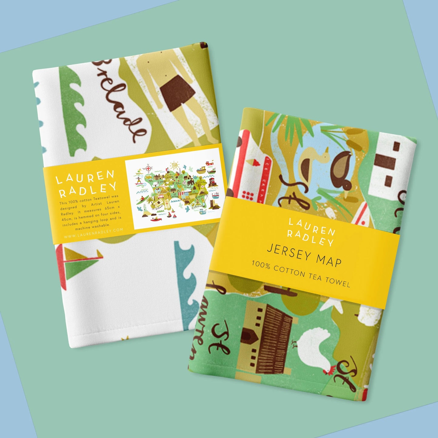 Jersey Map Tea Towel